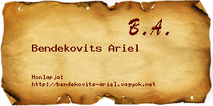Bendekovits Ariel névjegykártya